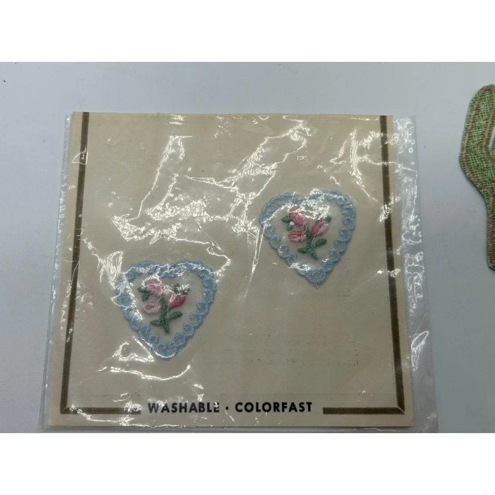 Vintage 60's Hippy Lot of‎ 7 Patches Owl Flower Mushroom Lamb Cactus & Hearts